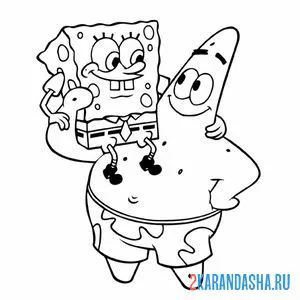 Раскраска губка боб с другом патриком