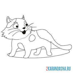 Раскраска домашний котик