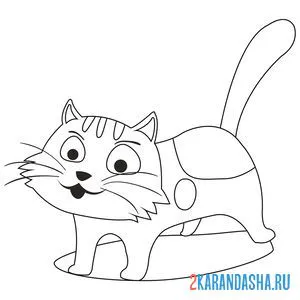 Раскраска кот хулиган