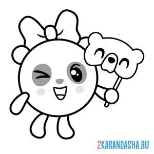 Раскраска пандочка в маске | малышарики