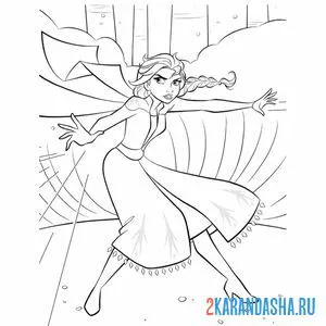 Раскраска эльза магические силы