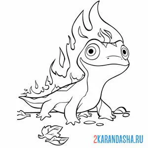 Раскраска бруни ящерка