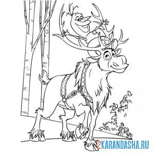 Раскраска олаф и свен