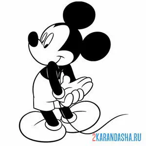 Раскраска деловой микки