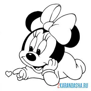 Раскраска малыш микки маус