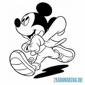 Раскраска забавный микки маус