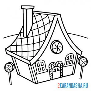 Раскраска карамельный дом