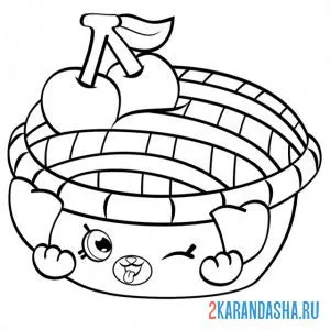 Раскраска пирог собачка с вишней шопкинс