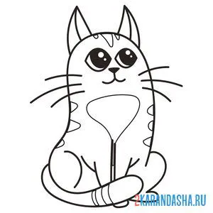 Раскраска верный кот