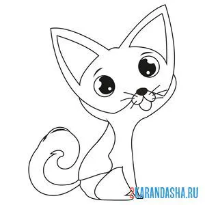 Раскраска котенок милый
