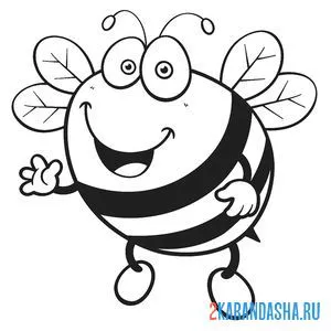 Раскраска картинка пчелки