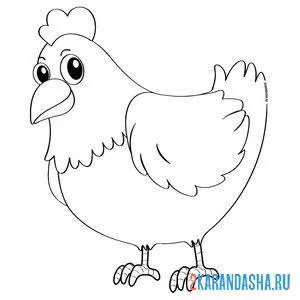 Раскраска курица деревенская