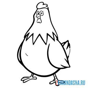 Раскраска курица без петуха