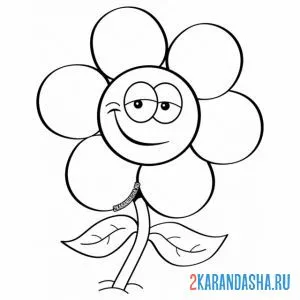 Раскраска забавная ромашка