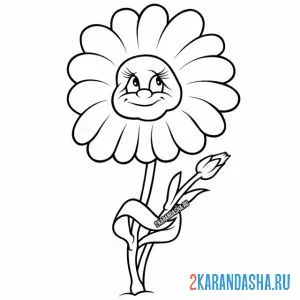 Раскраска чудесная ромашка