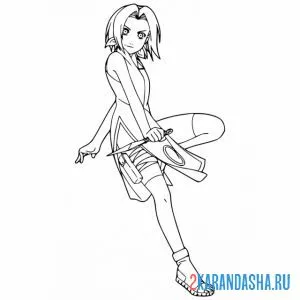Раскраска сакура из наруто