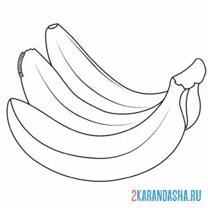Раскраска связка бананов