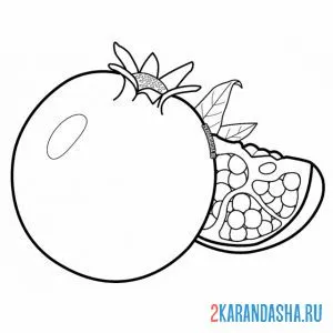 Раскраска гранат сочный