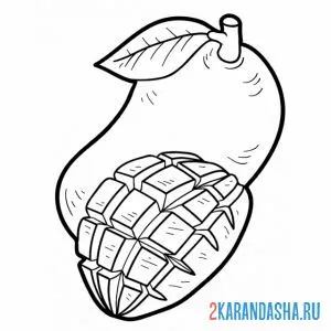 Раскраска манго вкусное