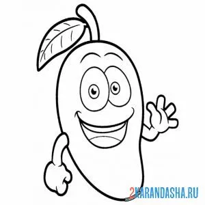 Раскраска манго с глазками