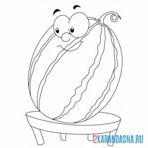 Раскраска арбуз с глазками