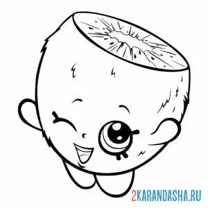 Раскраска киви с глазками shopkins