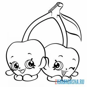 Раскраска шопкинс сестрички вишня