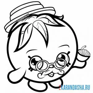 Раскраска шопкинс синьор помидор