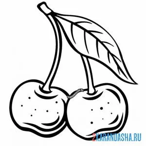 Раскраска две вишенки ягода
