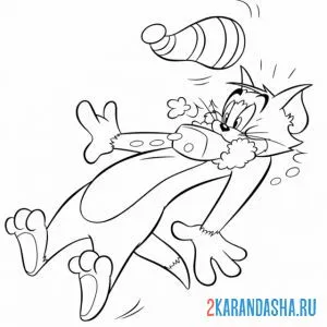 Раскраска том получил мылом
