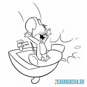 Раскраска джерри кидается мылом
