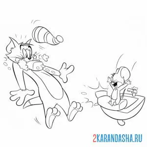 Раскраска том и джерри с мылом