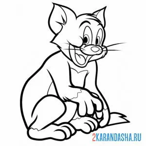Раскраска том хитрый кот