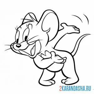 Раскраска джерри милый мышонок