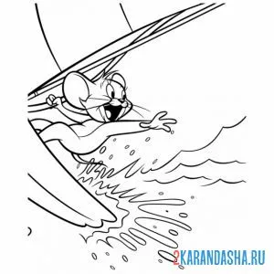 Раскраска джерри плавает