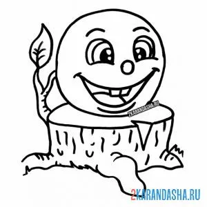 Раскраска колобок сел не пенек