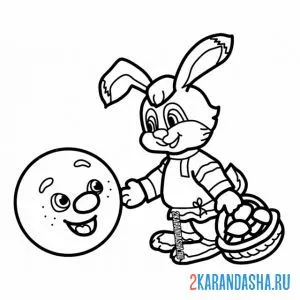 Раскраска колобок и заяц