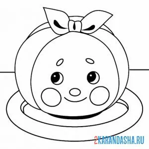Раскраска колобок на тарелке