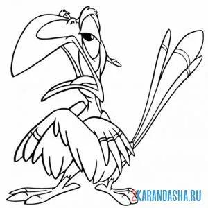 Раскраска заза птичка