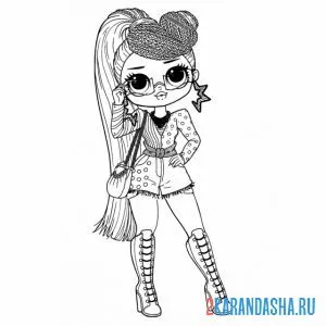 Раскраска лол omg в очках с сумкой