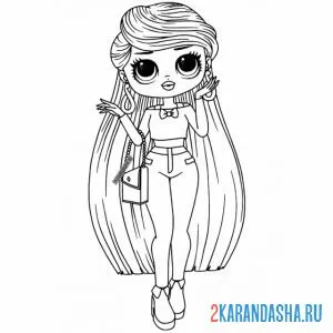Раскраска лол omg длинные волосы