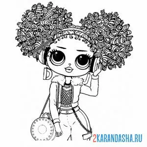 Раскраска лол omg необычная прическа