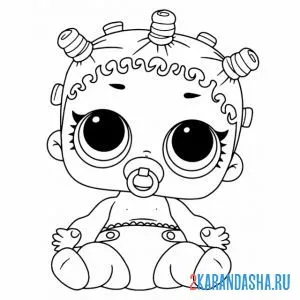 Раскраска лил скейтер малышка сестричка