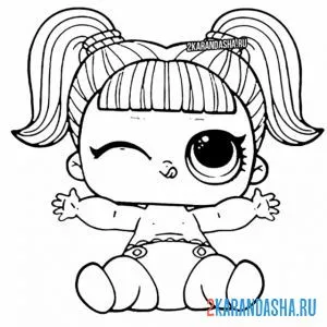 Раскраска лил гламур малышка сестричка