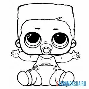 Раскраска лил мальчик с соской