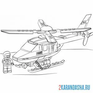 Раскраска лего вертолет конструктор