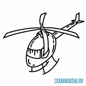 Раскраска вертолет схематичный