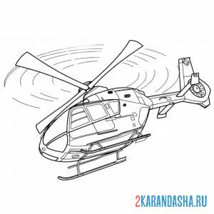 Раскраска вертолет виз снизу