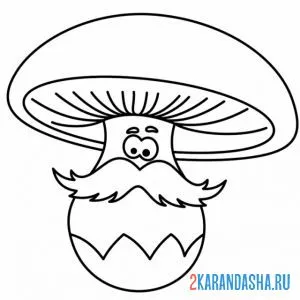 Раскраска гриб старичок