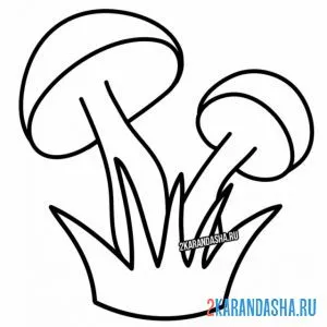 Раскраска опята грибы в лесу